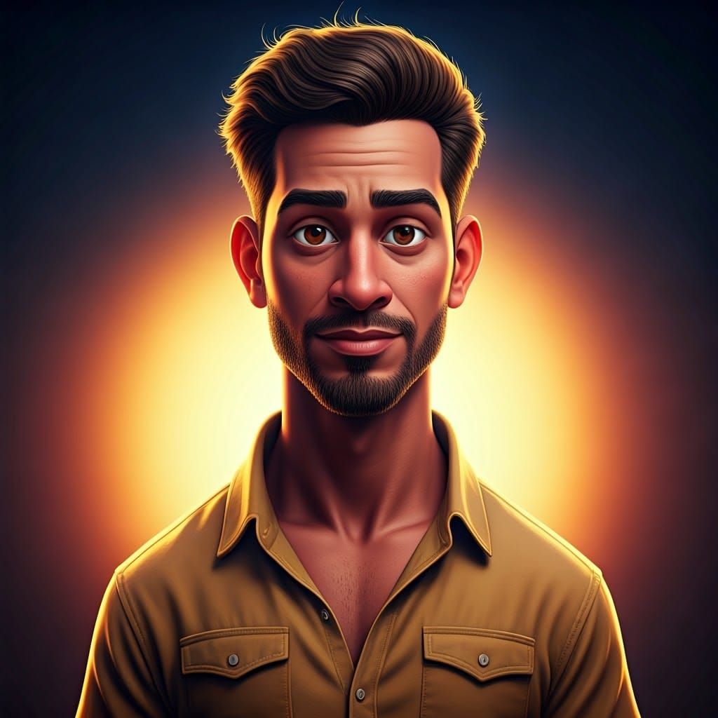 Detailed 3D Portrait of Man in Pixar Style