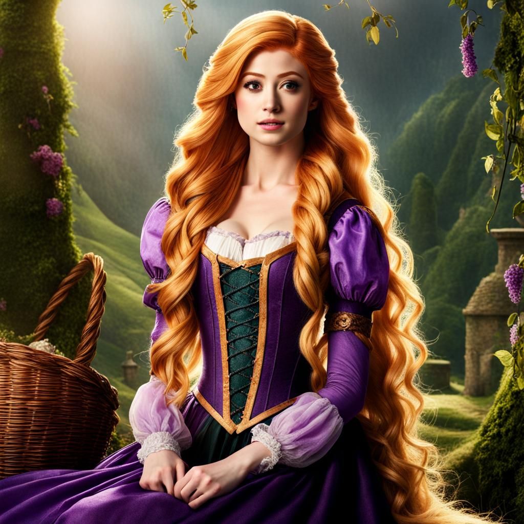 Katherine McNamara as Rapunzel: AI Interpretation