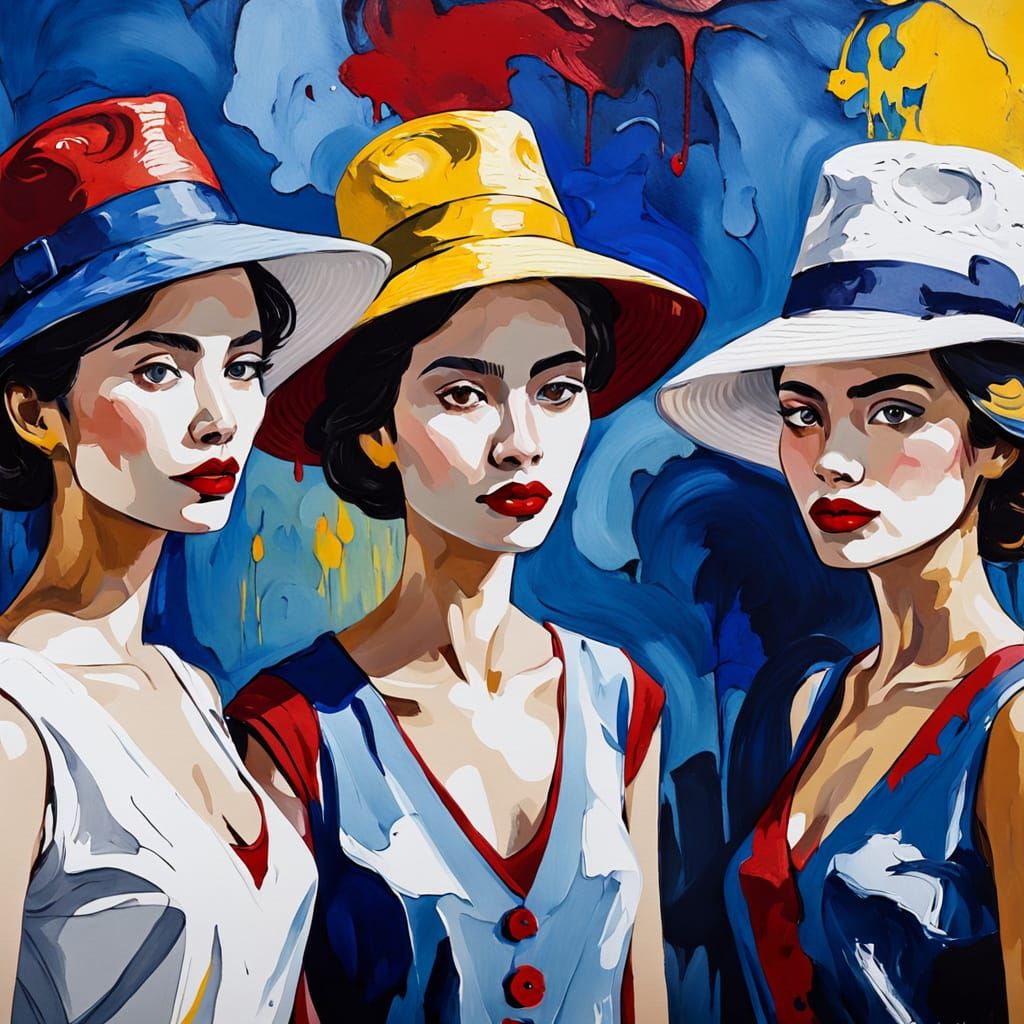 Vibrant Abstract Expressionist Women in Fauvist Style