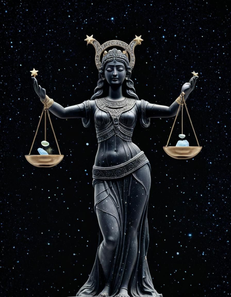 Goddess Hourglass Figure on Starry Background