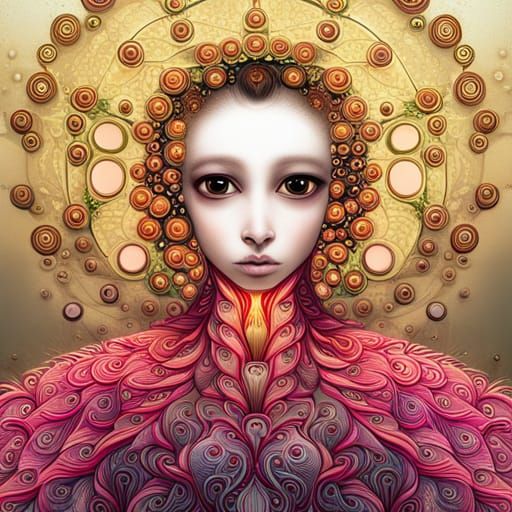 Emu in Fractal Garden: Naoto Hattori Style Art