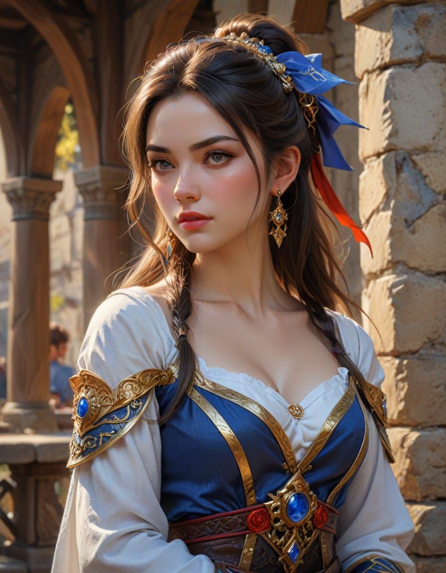Genshin Cosplay: Photorealistic Portrait with Medieval Flair
