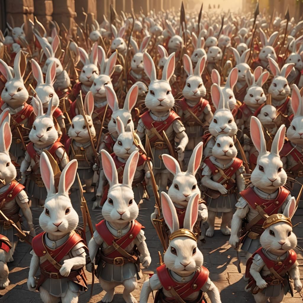 Anthropomorphic Rabbits as Roman Legionaries: Pixar-Inspired...
