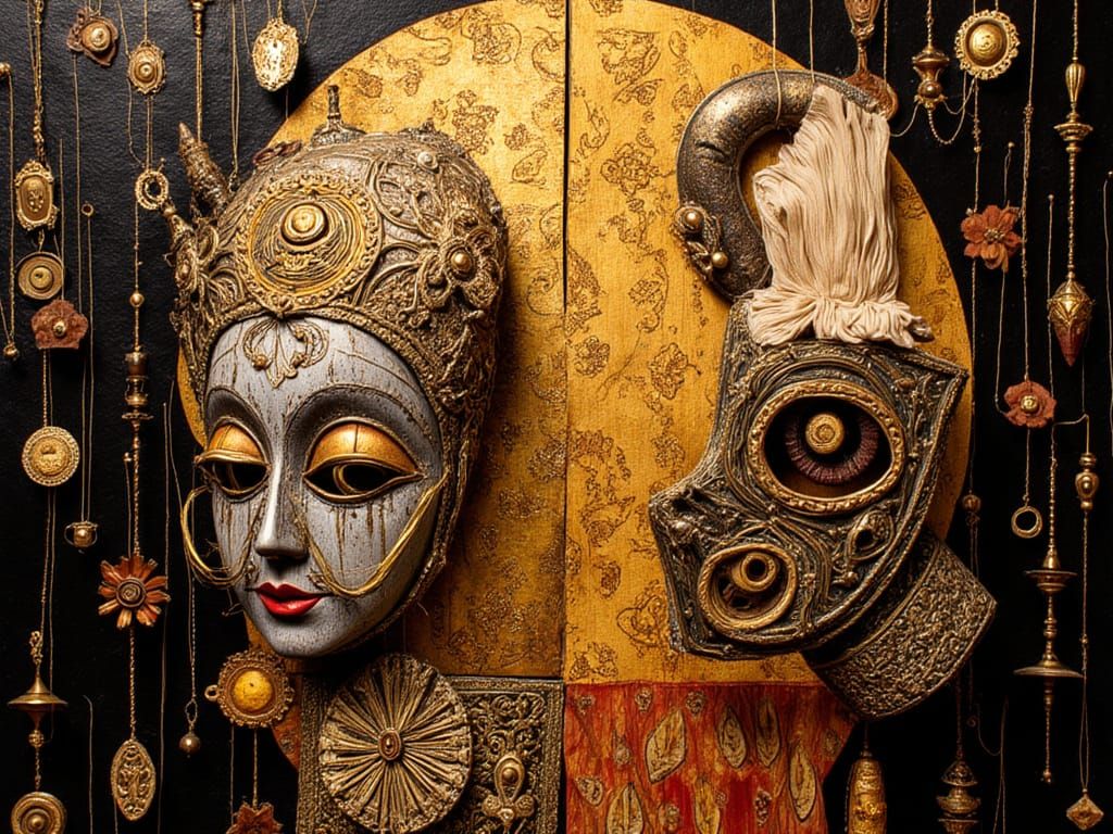 Mechanical Automaton in Iridescent Sunset