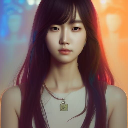 Modern Korean Idol Portrait in Detailed Digital Art