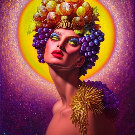 Dionysus: God of Wine in Oil on Canvas