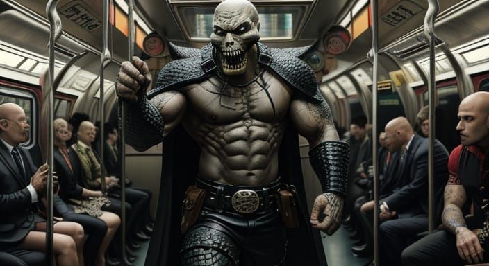 Muscled Crocodile Demon Terrorizes Tube Train in Dark Comic ...