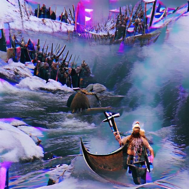 Viking Warrior's Ascension to Valhalla