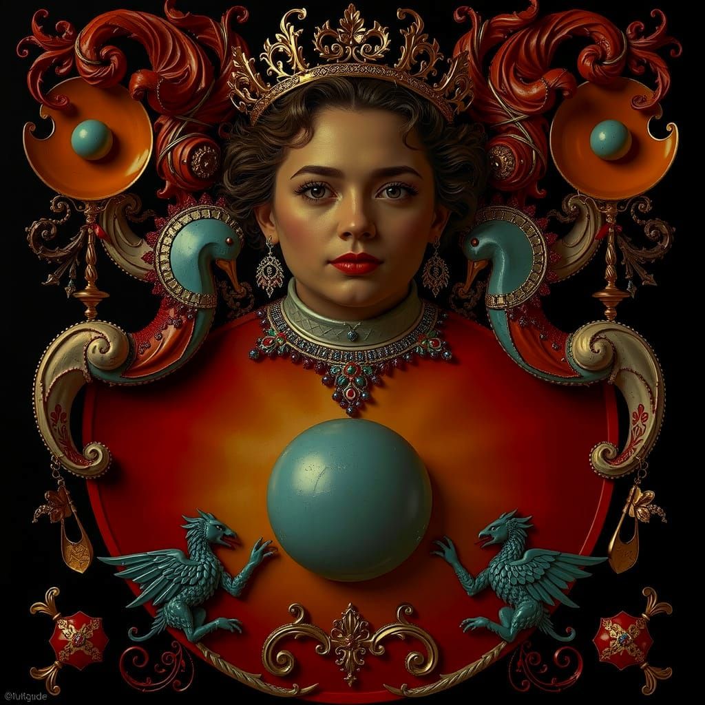 Abstract Swirling Red Forms