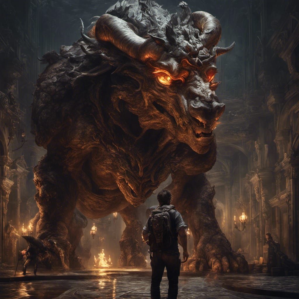 Chimera Selfie in Dark Fantasy Style