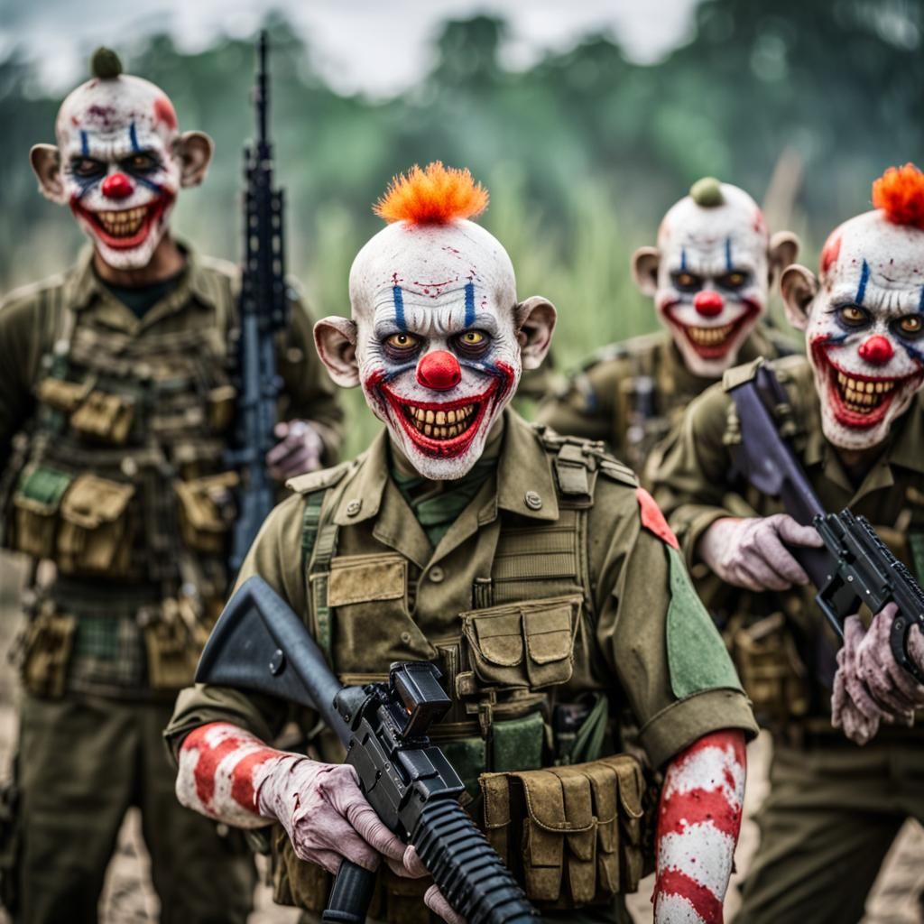 Zombie Monkey Clown Soldiers in Professional Photography Sty...