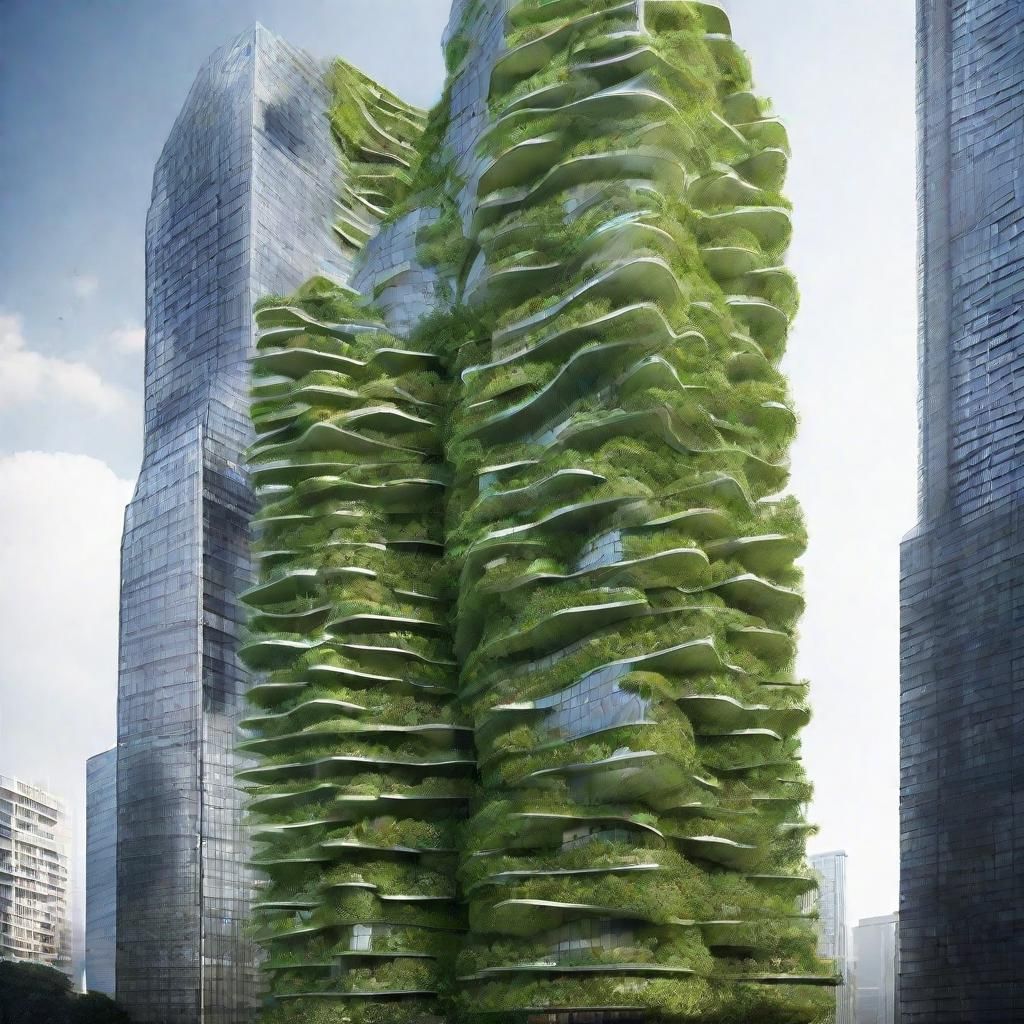 Futuristic Biomimetic Green Sustainable Skyscrapers
