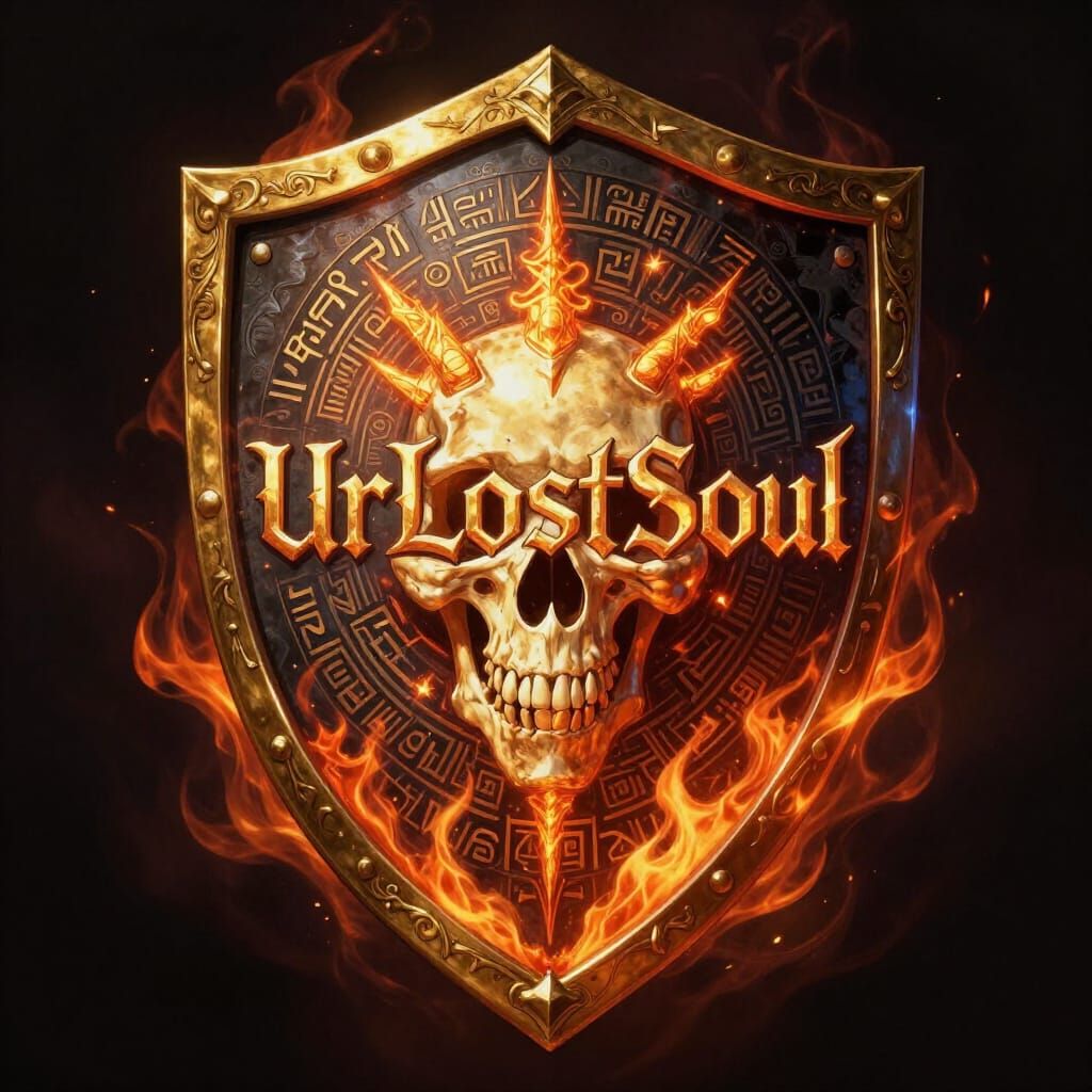 Skeletal Shield with Gold Trim and Runic Magic Resistance