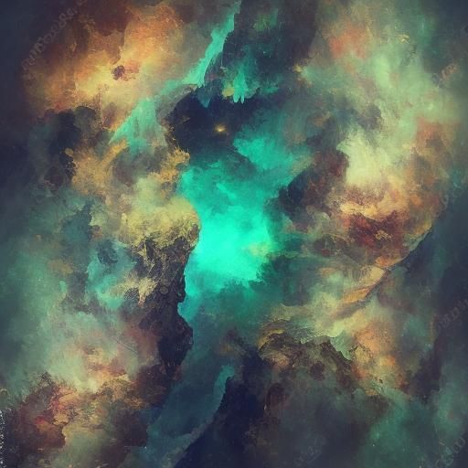 Intimate Kiss in Sap Pool: Fantasy Oil Painting