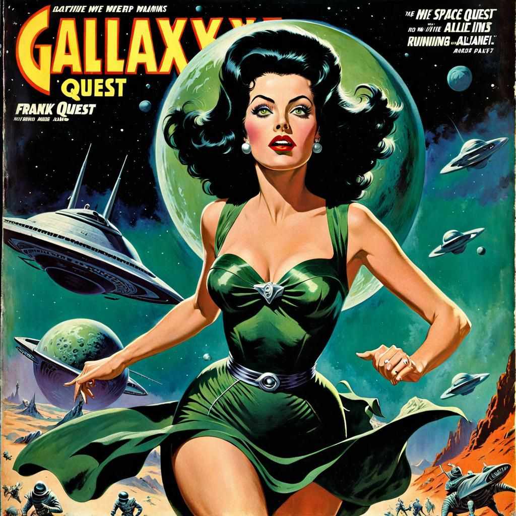 Retro Pulp Magazine Cover: Galaxy Quest