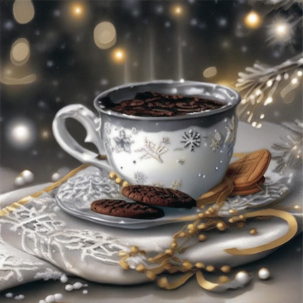 Yuletide Coffee Cup with Snowy Magic