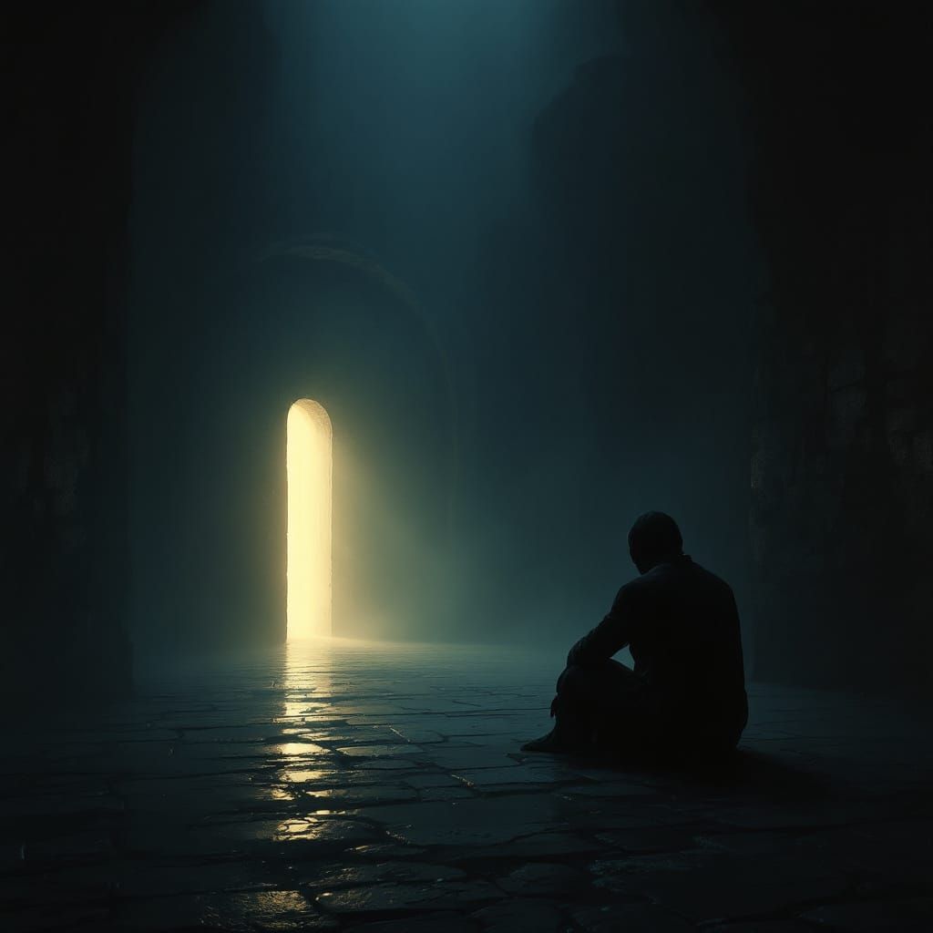 Eerie Chamber: A Digital Matte Painting of Despair