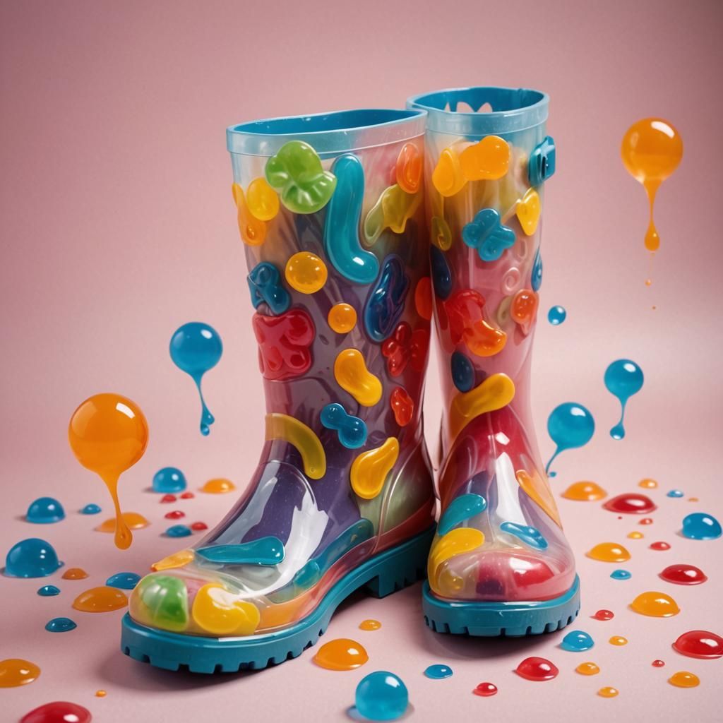 Edible Jelly Wellies with Wobble Distortion Lines
