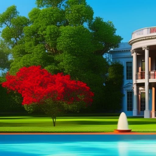 White House with Red Doors: Fantasy Concept Art