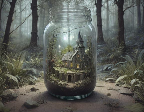 Fantasy Forest Bottle with Cosmic Visions