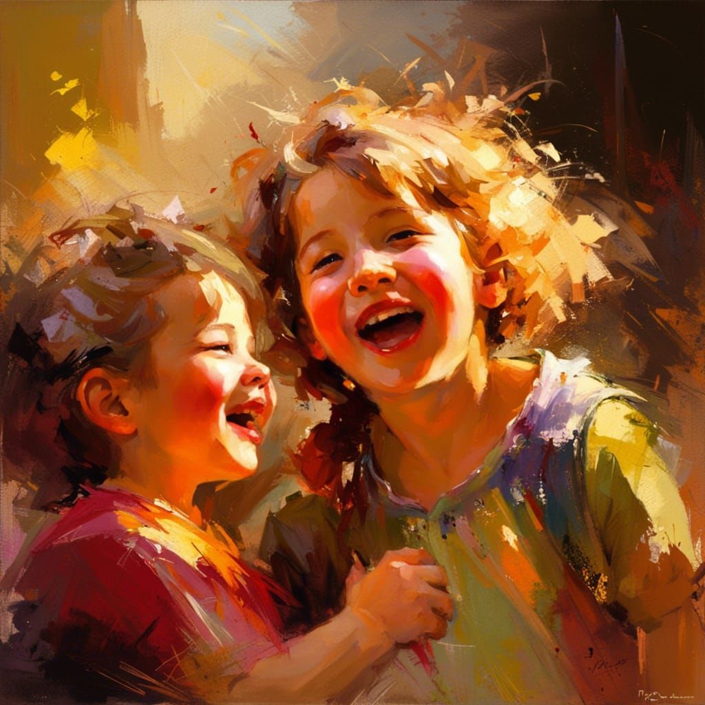 Children's Laughter in Warm Light