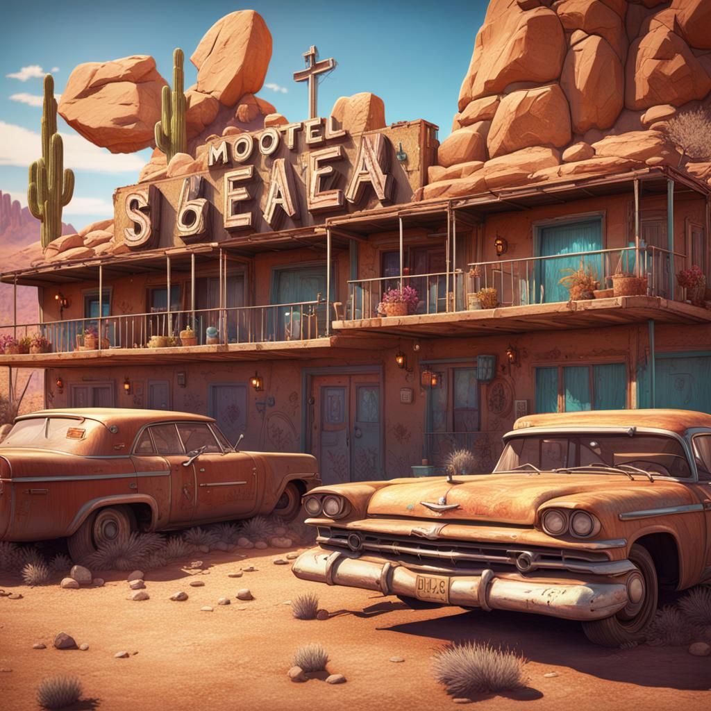 Desert Motel: Detailed Matte Painting in Unreal Engine