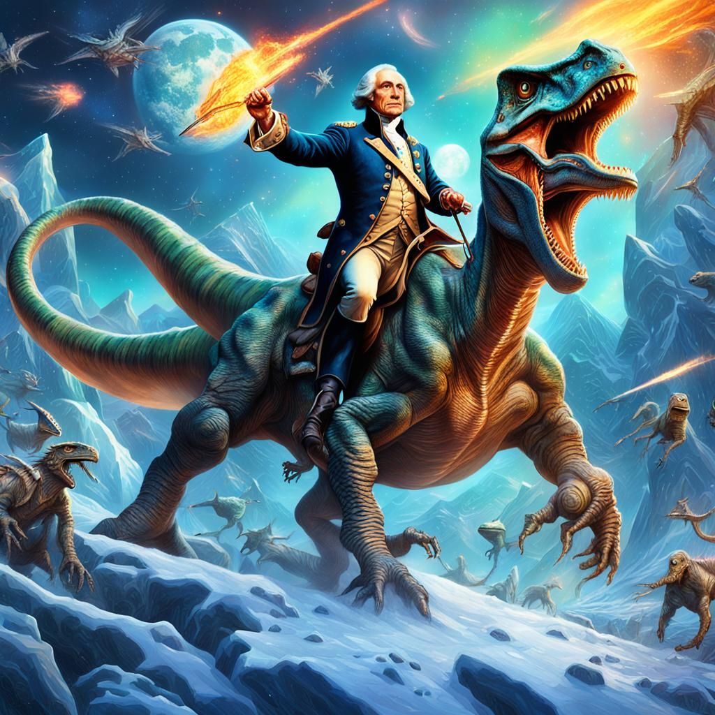 George Washington Rides a Dinosaur, Astral Illustration