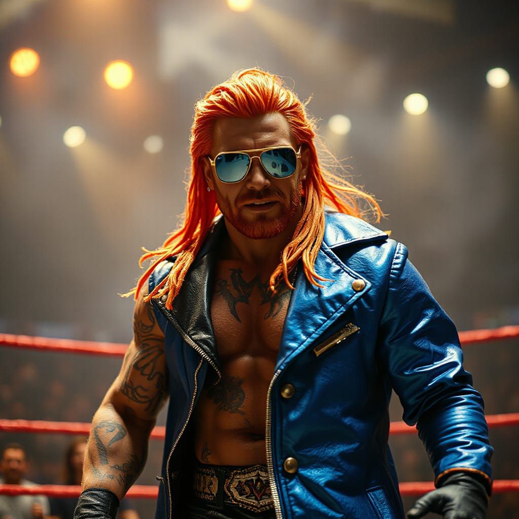 Triumphant Wrestler Action Figure in Smoky Arena