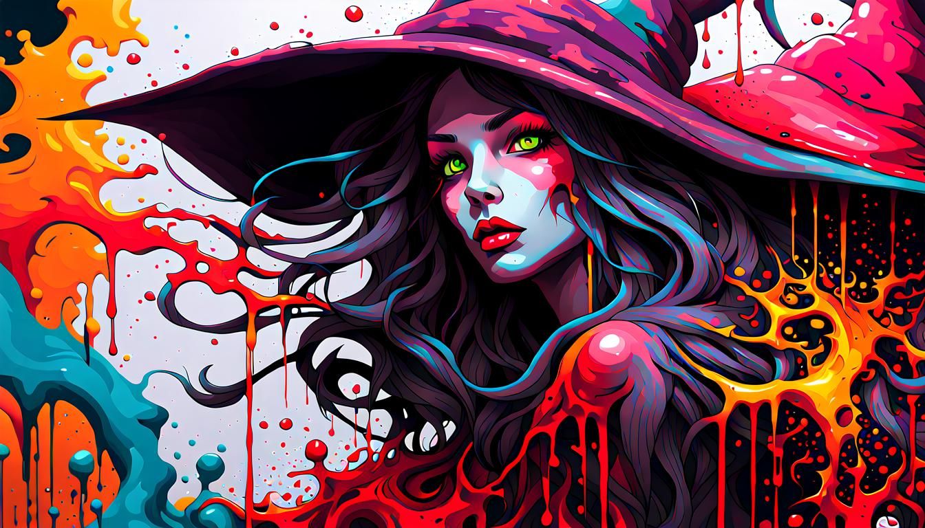 Scarlet Witch Graffiti Art in High Contrast