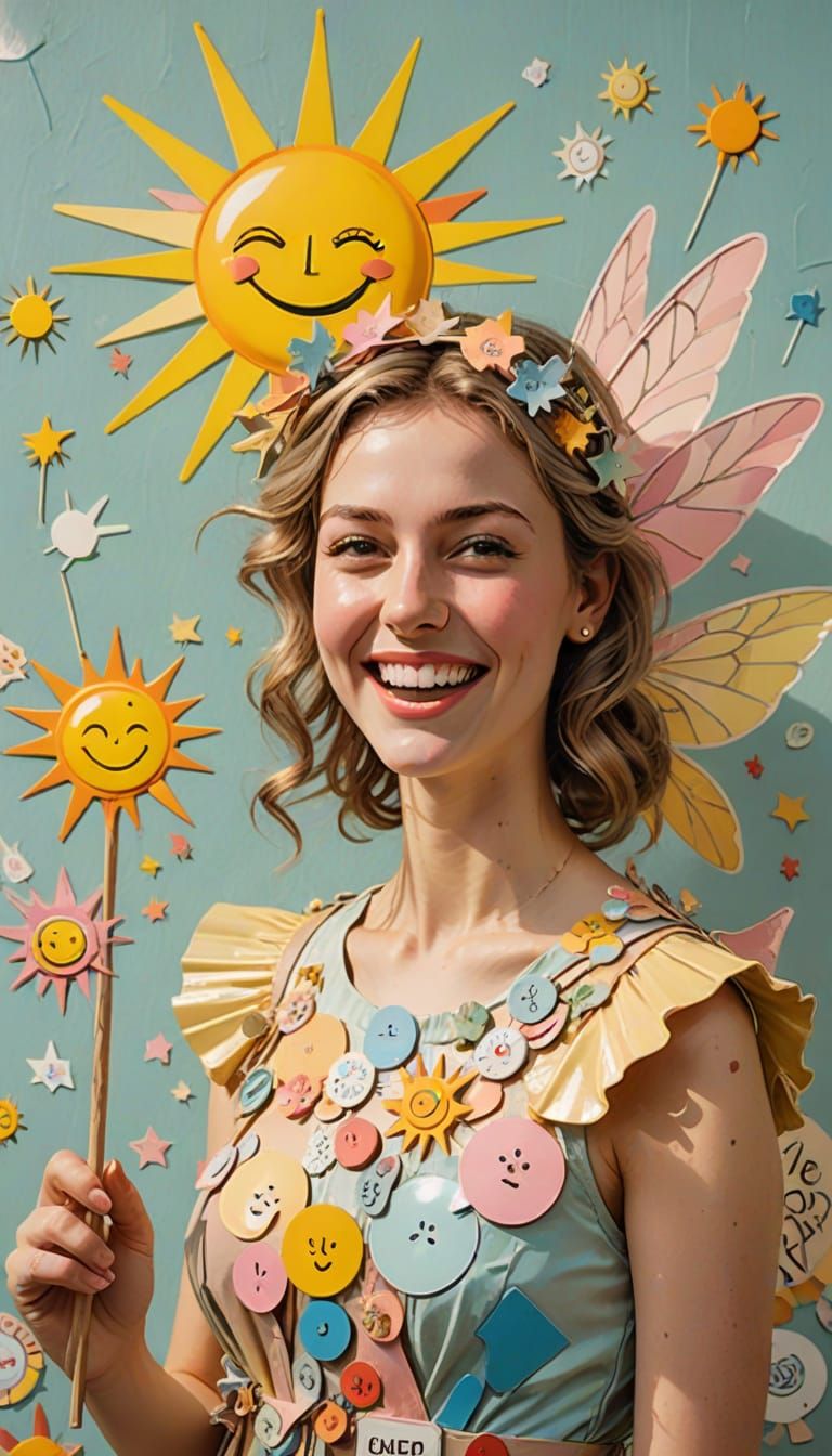 Dadaism Fairy with Sunshine on a Stick