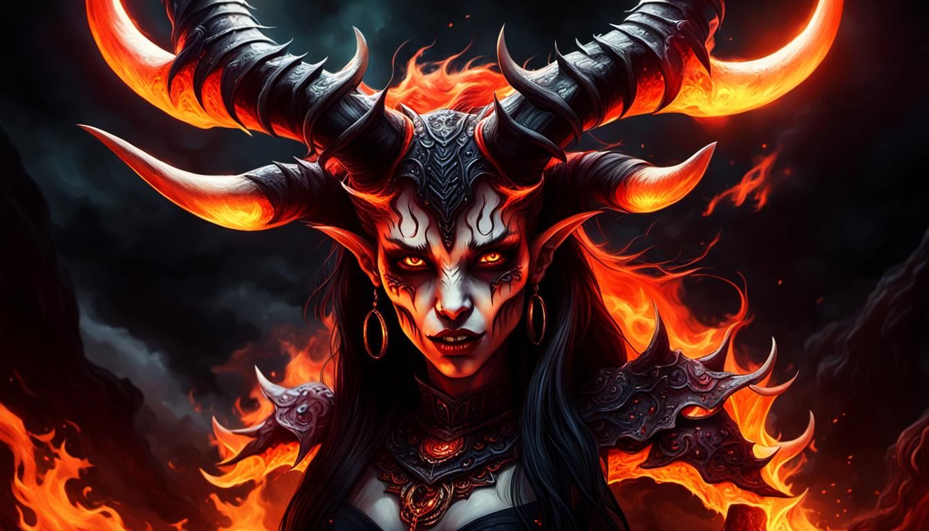 Demonic Creature Portrait in Dark Fantasy Art