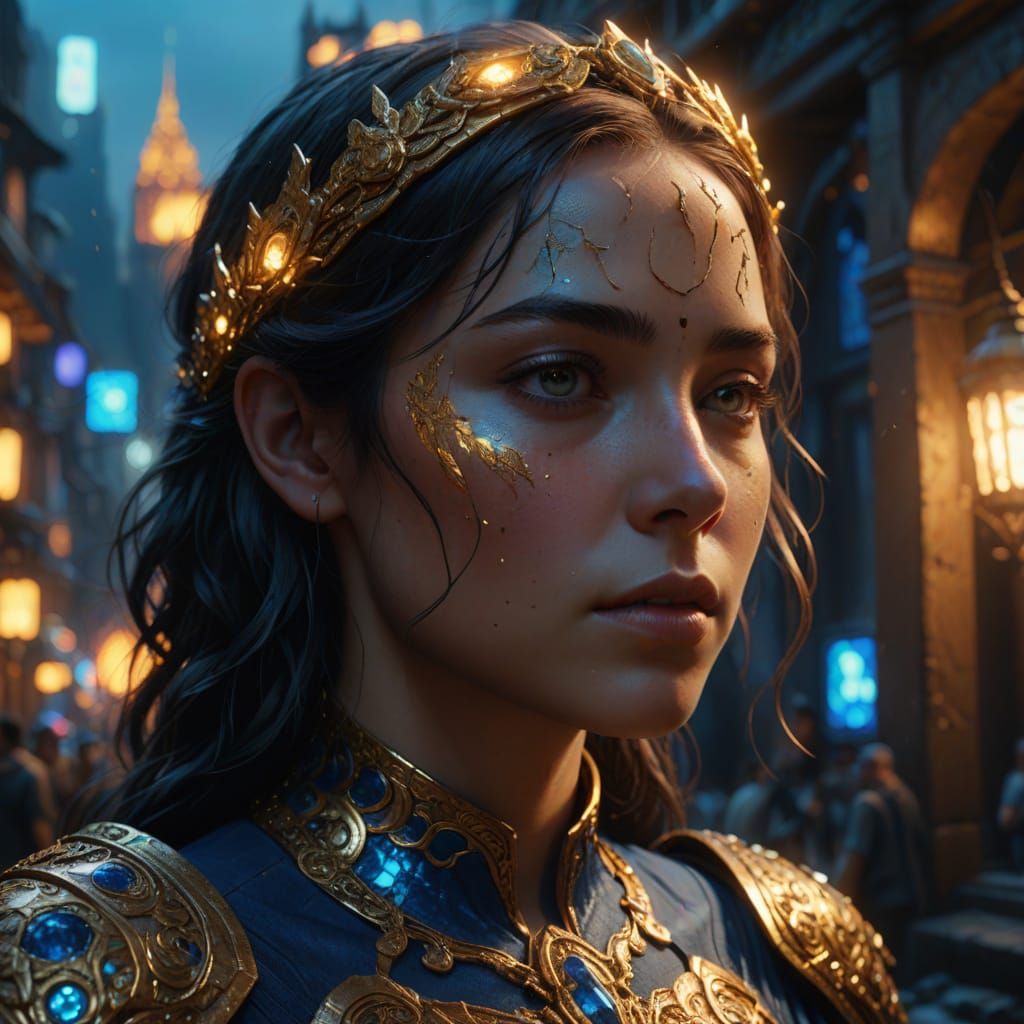 Radiant Person in Matte Painting Fantasy Concept Art