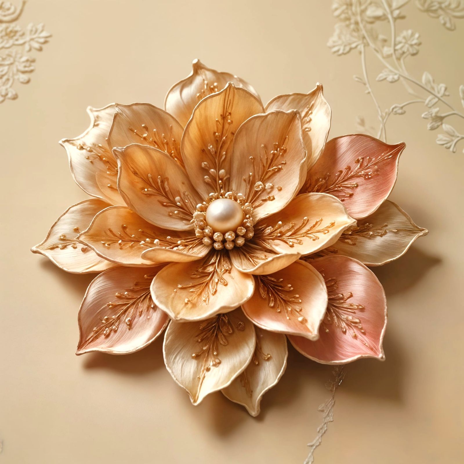 Delicate Antique Silk Brooch Blossoms into Majestic Floral A...