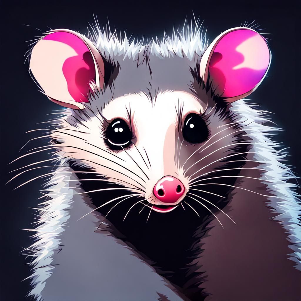 opossum, liquid otherworldly cool dreamy possum, cuddly, arr...