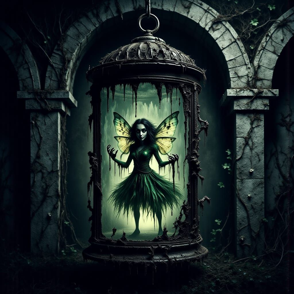 Ethereal Horror Fairy in a Lovecraftian Lantern