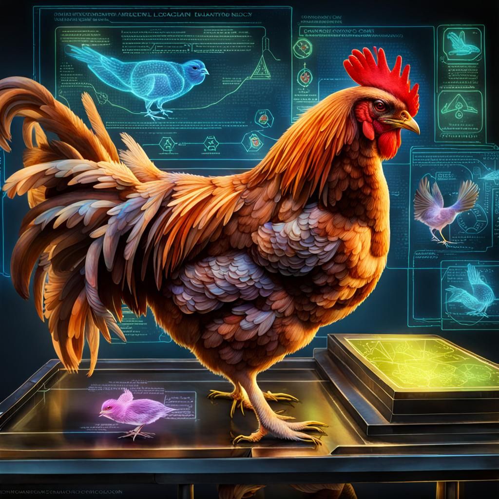 Holographic Chicken Biology in Laboratory Setting