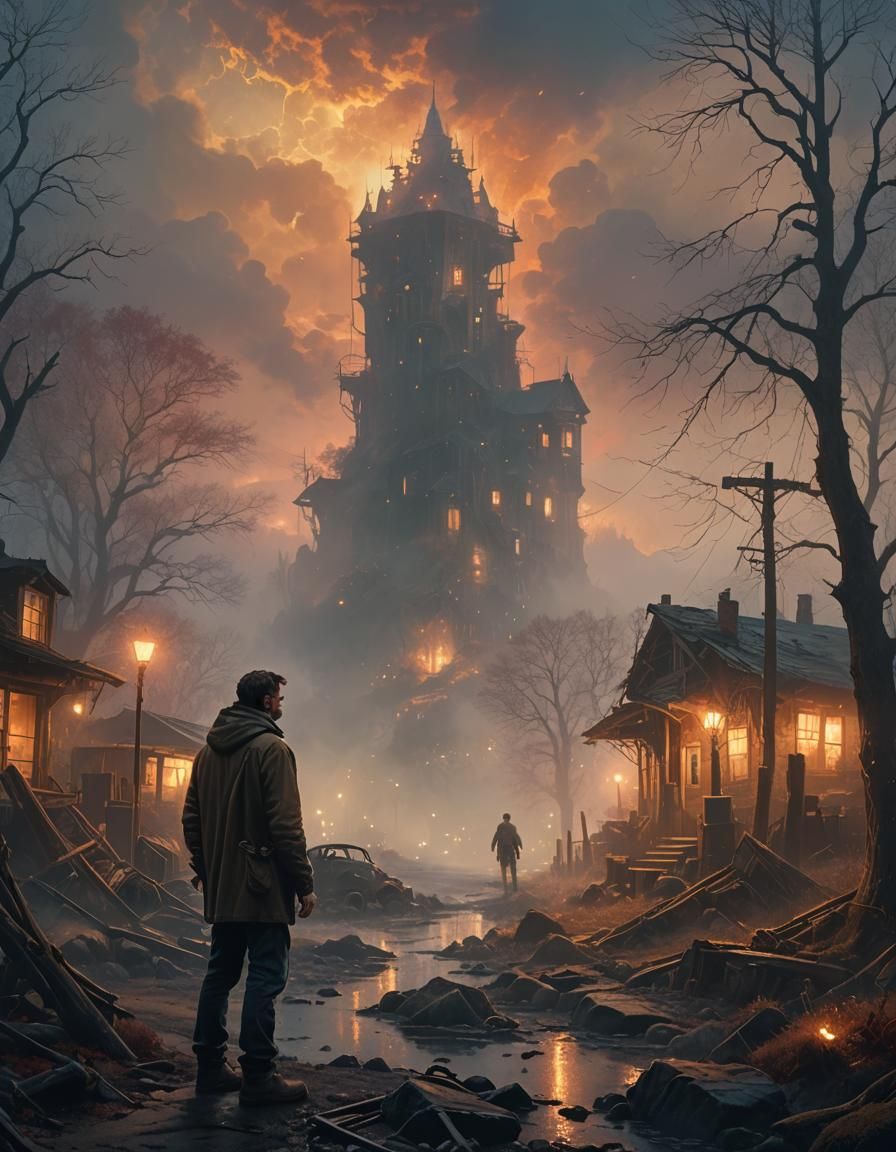 Ethereal Post-Apocalyptic World in Warm Light