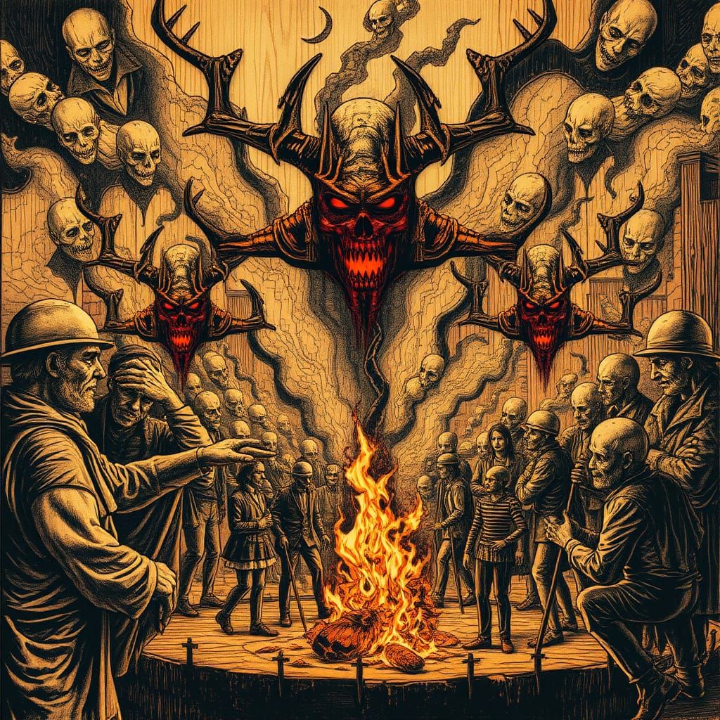 Diabolical Woodcut: Hurting People During Pandemic