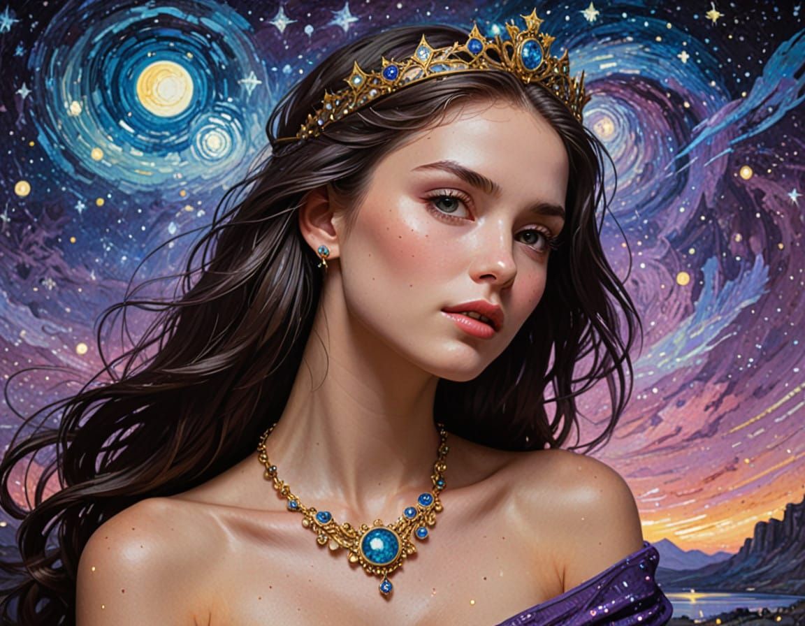 Enchanted Portrait in Impasto Style