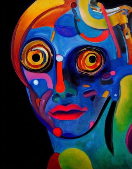 Biopunk Fauvist Being in Vibrant, Expressive Brushstrokes