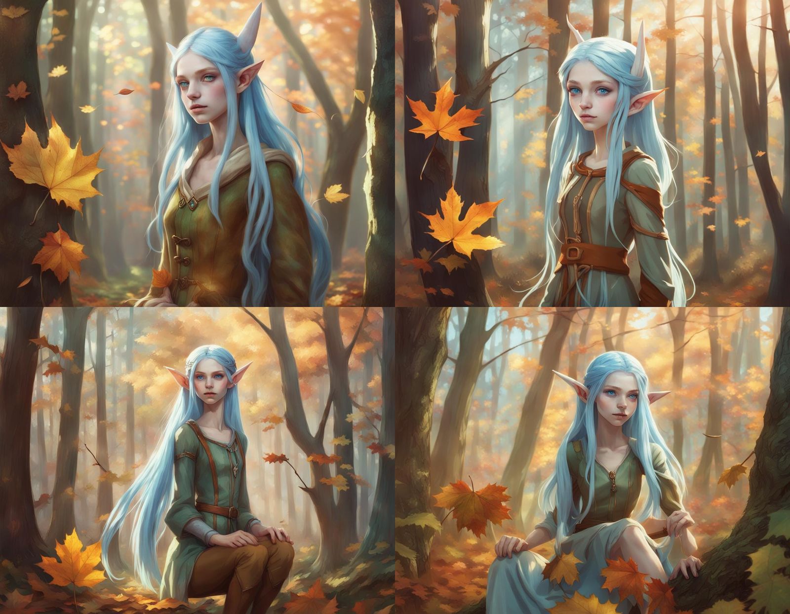 Elf Girl in Autumn Forest