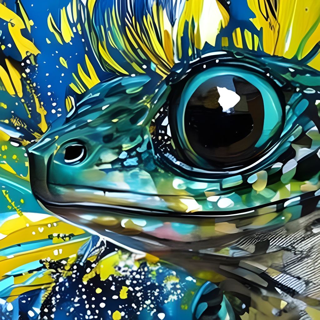 Adorable Gecko Oil Painting in Expressive Style