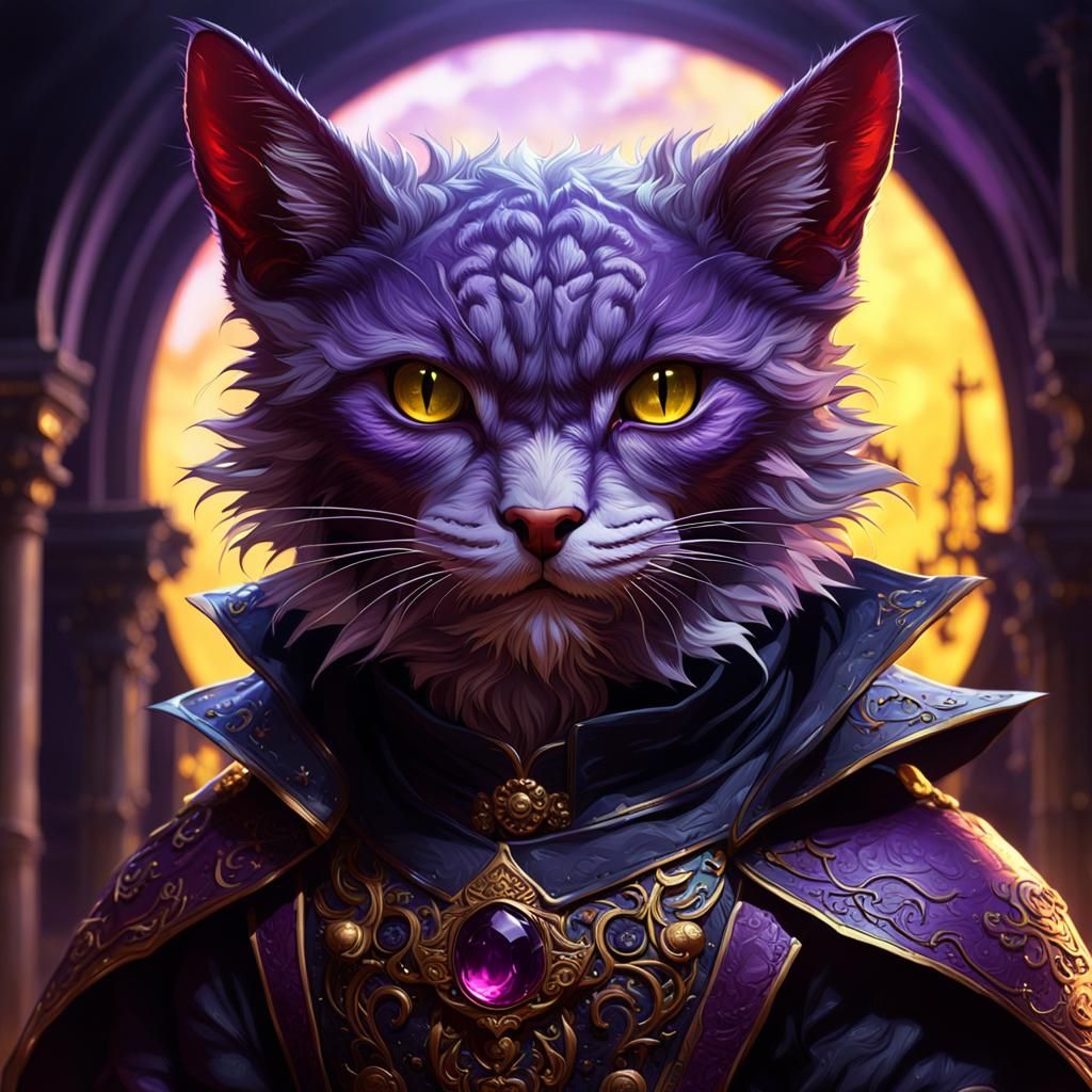 Kitten Vampire Hybrid in Dark Fantasy Style