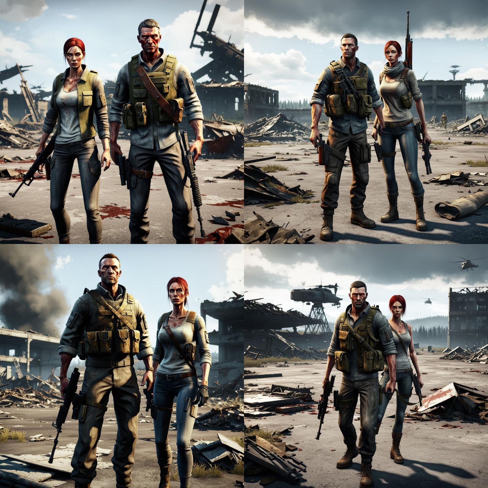 Zombies Attack Military Airfield in Cinematic 3D Style