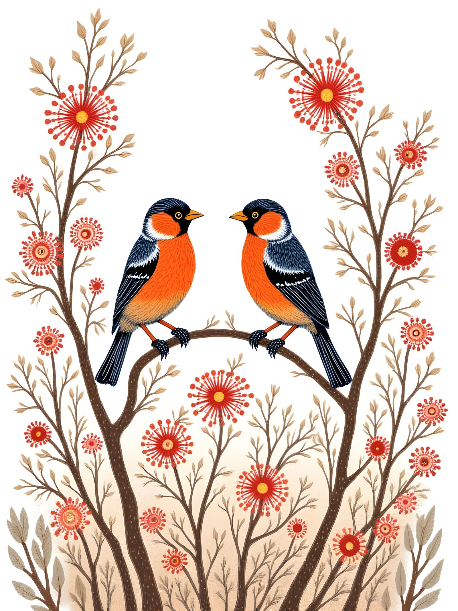 Finches and Grevillea
