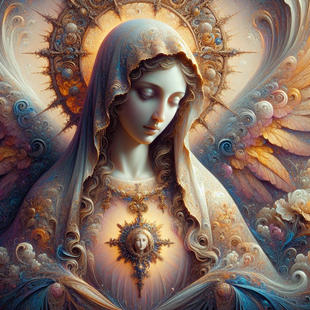 Detailed Matte Painting of the Holy Mary