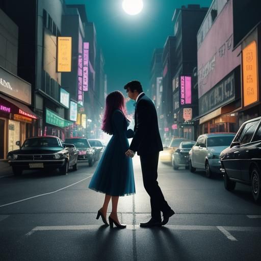 City Lights Reflecting in Rain at Night