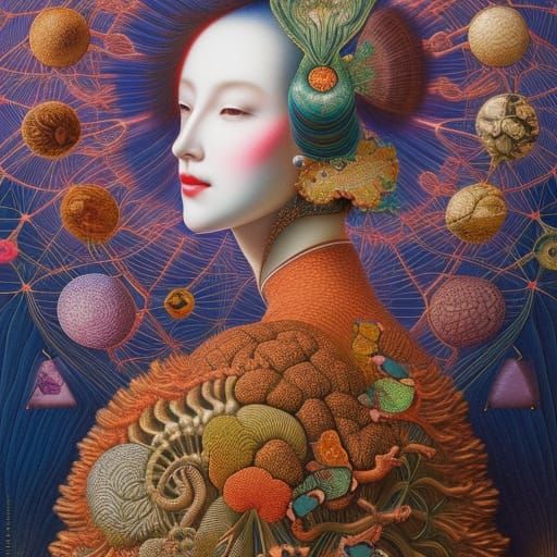 Brain Network in Warped Perspective: Digital Art