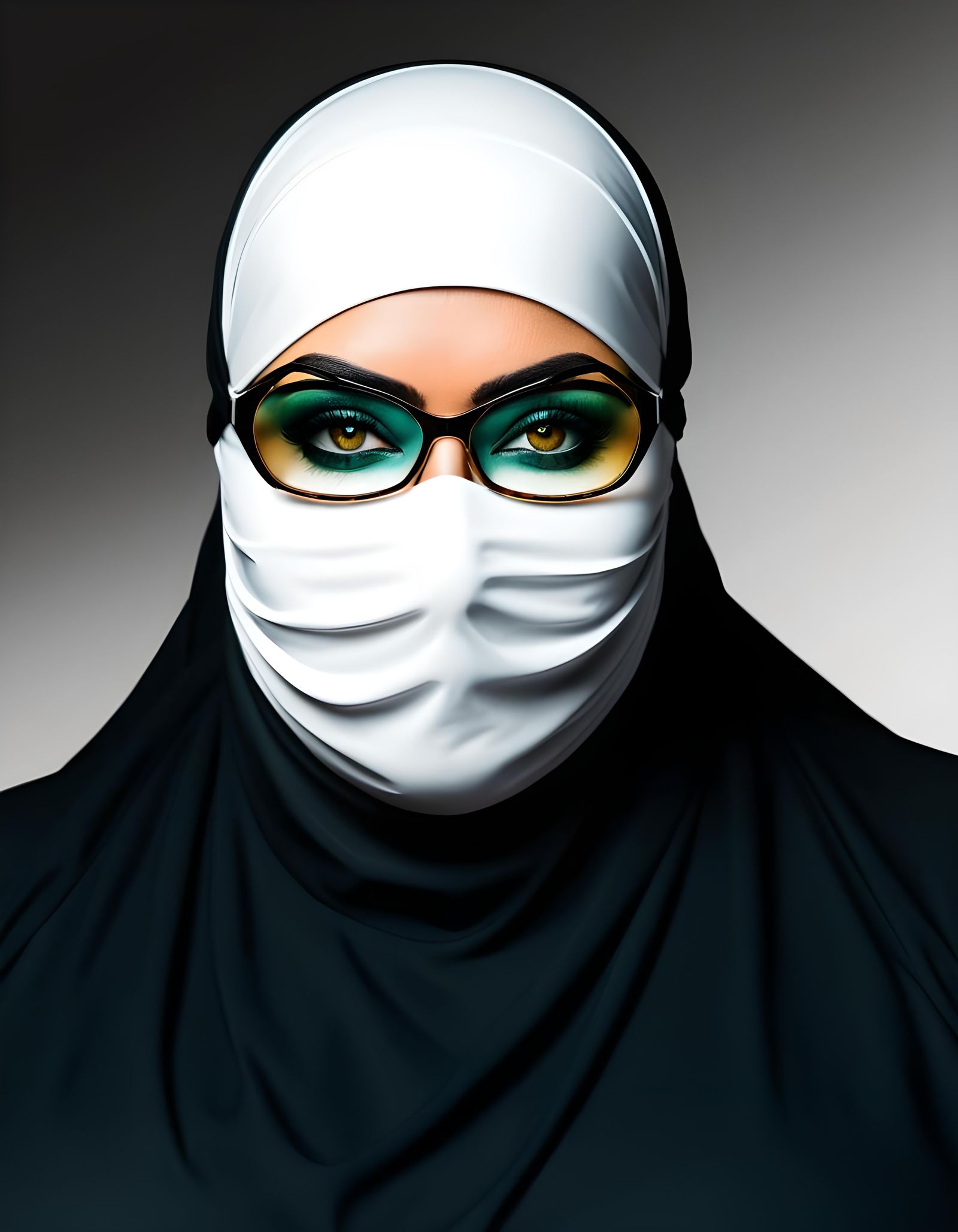 Pop Art Portrait of Woman in Niqab