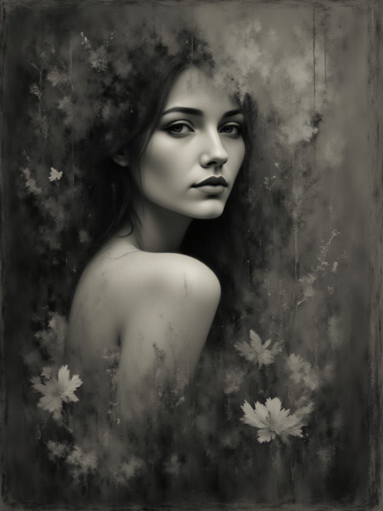 Muted Portrait of a Woman with Lost Features